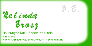 melinda brosz business card